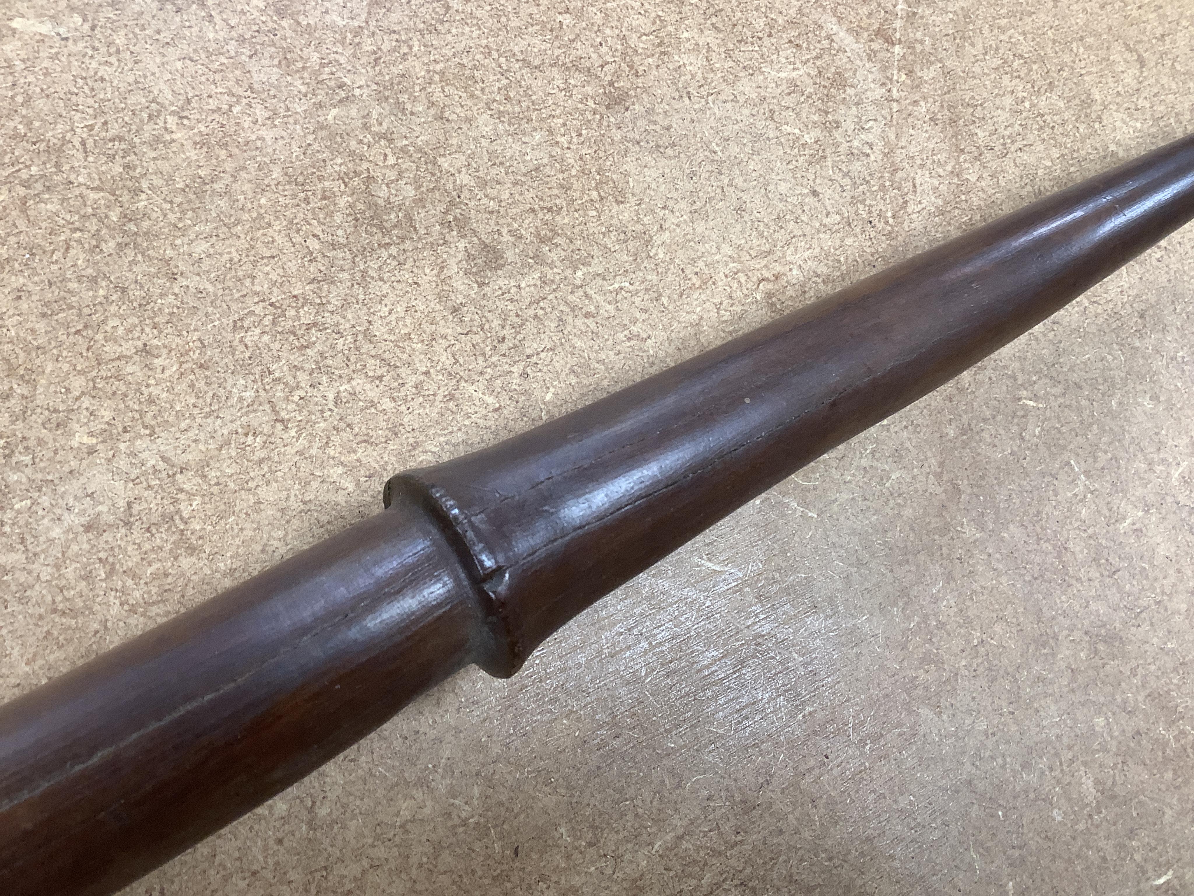 Polynesia - A Niue club with a tapering shouldered blade, early 20th century, 205cm long